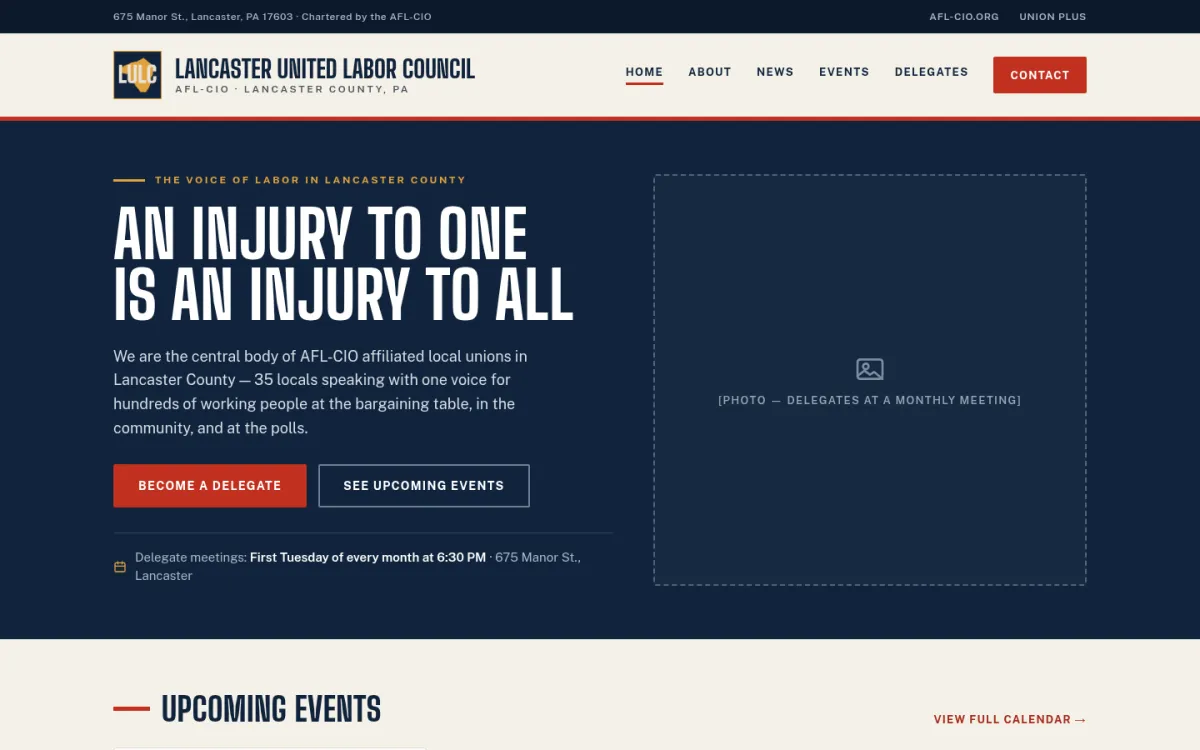 Lancaster United Labor Council homepage